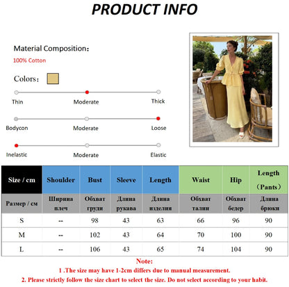 2 PCS V-Neck Lace-Up Bubble Sleeve Shirt  Long Skirt
