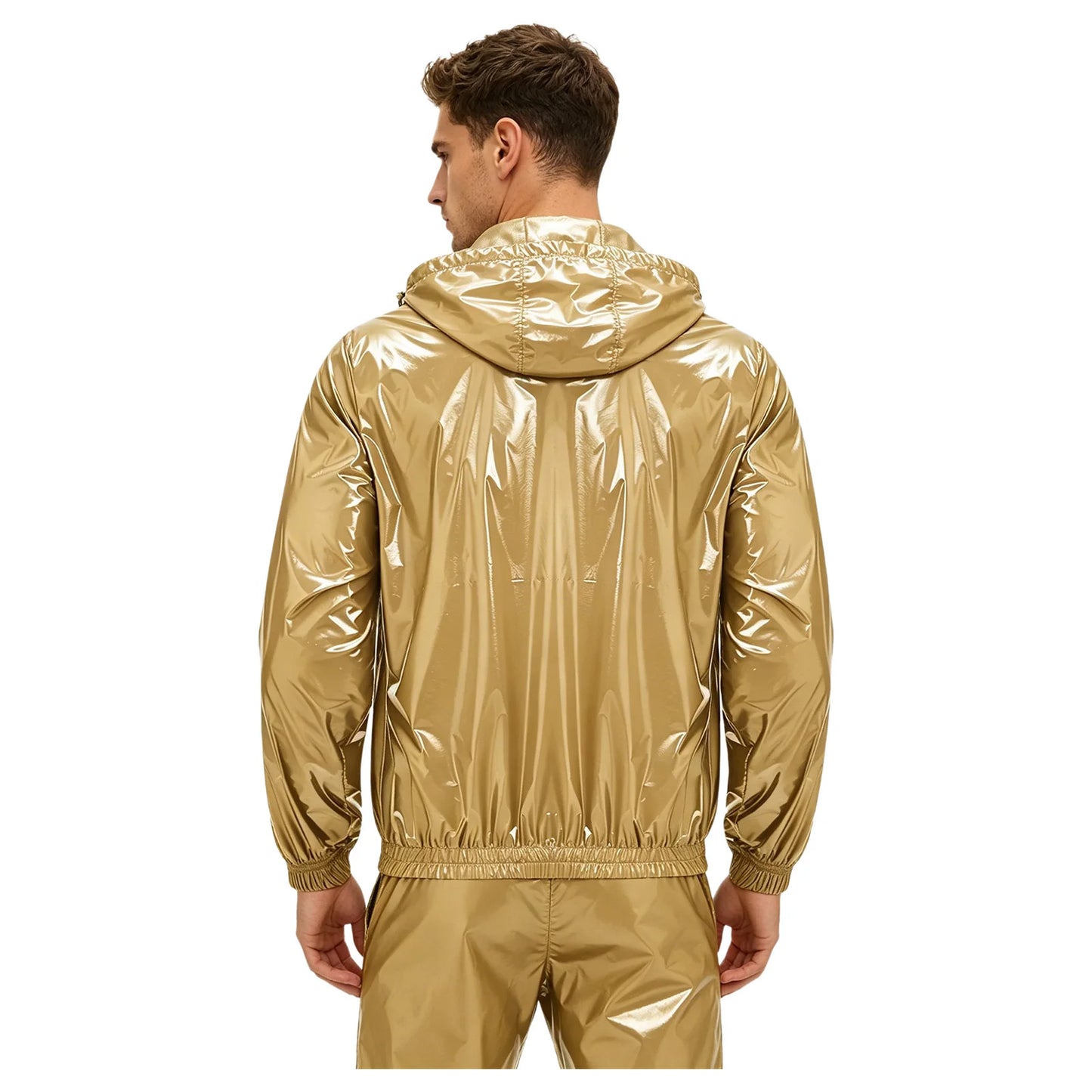 Mens Waterproof Hooded Breathable Raincoat