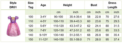 Girls Elsa Anna Dress Princess Carnival Jasmine Rapunzel