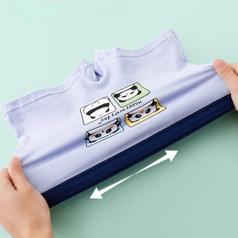 4PCS Boys Cotton Antibacterial Cute Cartoon Print Underwear