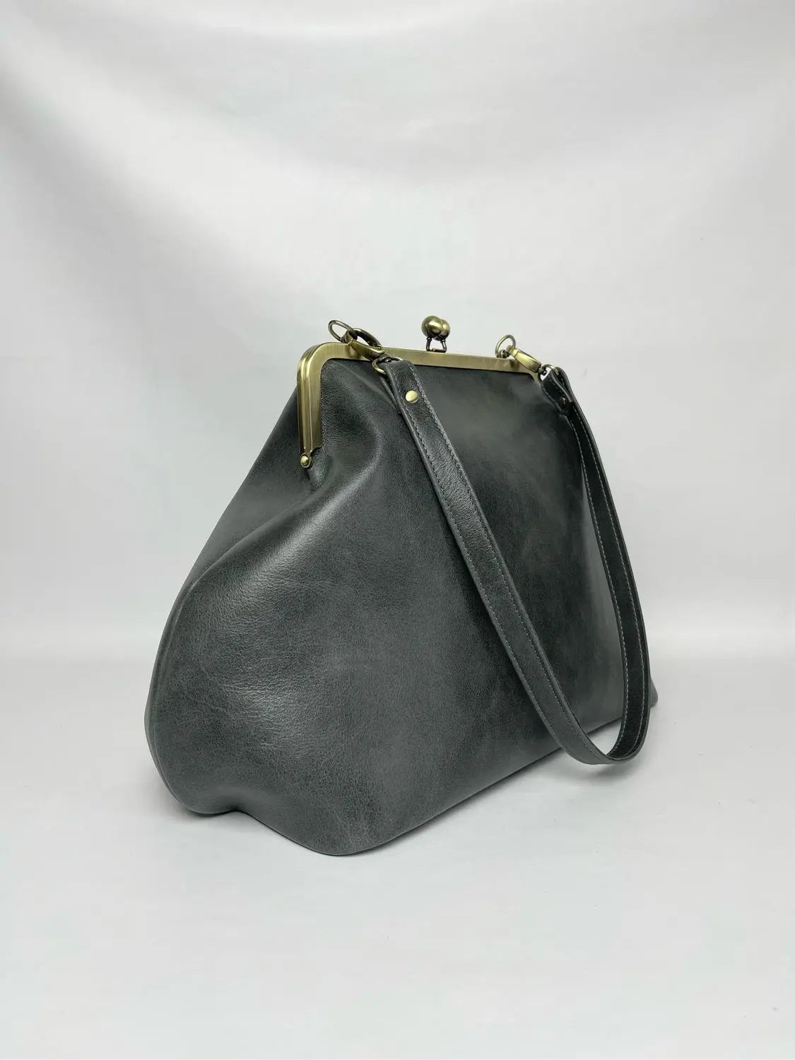 VINTAGE Artificial Leather Bag Large Clutch Handbag