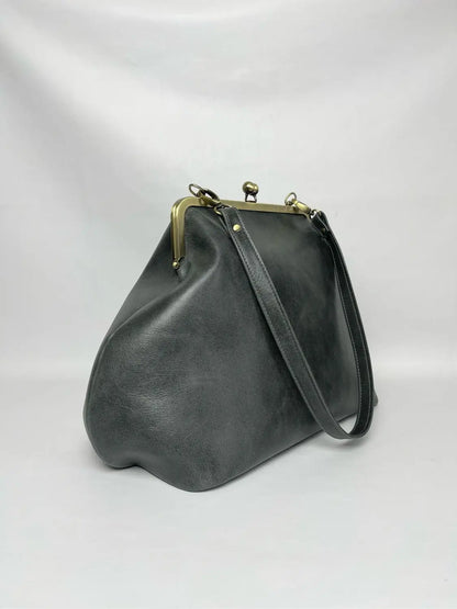 VINTAGE Artificial Leather Bag Large Clutch Handbag