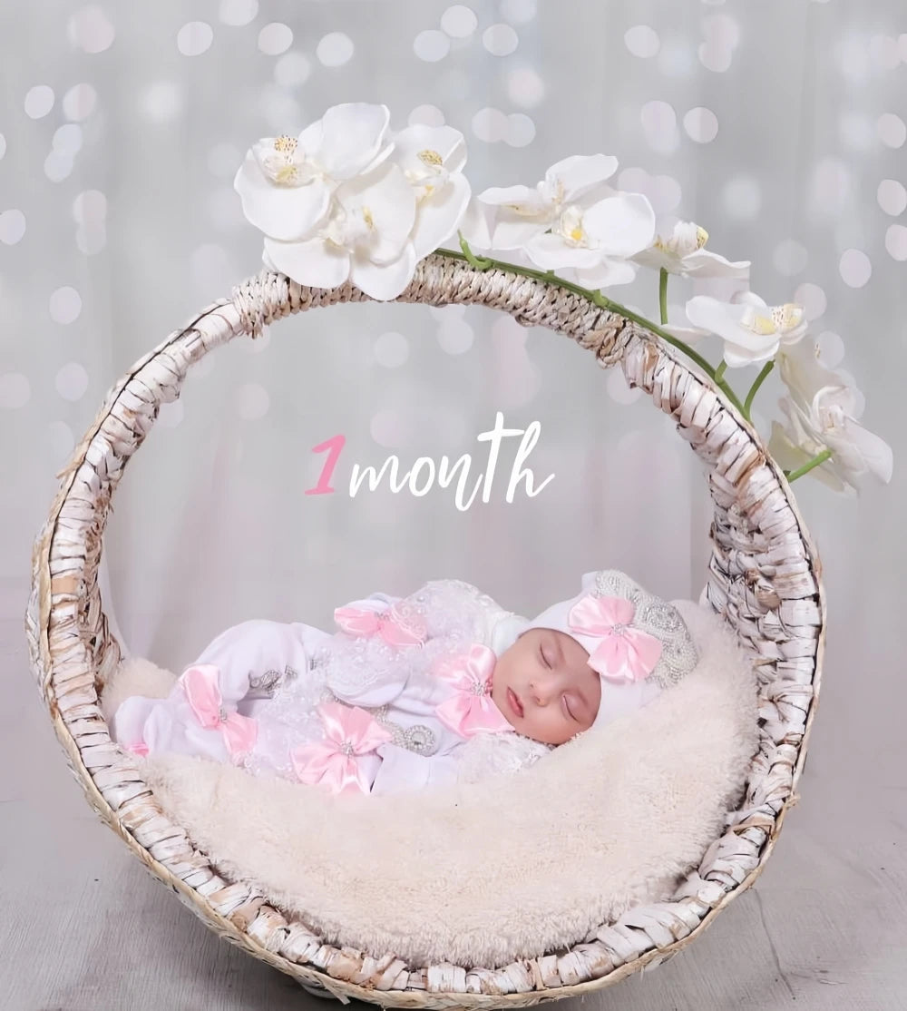 4 Pcs Boy/Girl Rhinestone Crown Jumpsuit Clothing