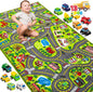 Carpet Playmat w/ 12 Cars Pull-Back Vehicle