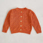 Girls Solid Color Knitted Cardigan Long Sleeves