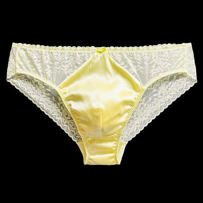 Sexy Men's Silk Comfortable Mid-Waist Ribbed Design