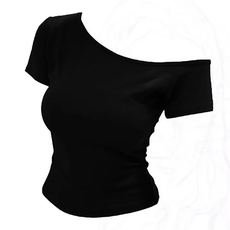 Off shoulder Women Slim fit Body T shirt