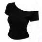 Off shoulder Women Slim fit Body T shirt