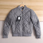 Men's Cotton Jacket with Quilted Diamond Pattern