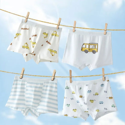 4PCS Boys Cotton Antibacterial Teenagers  Breathable Comfort Underwear