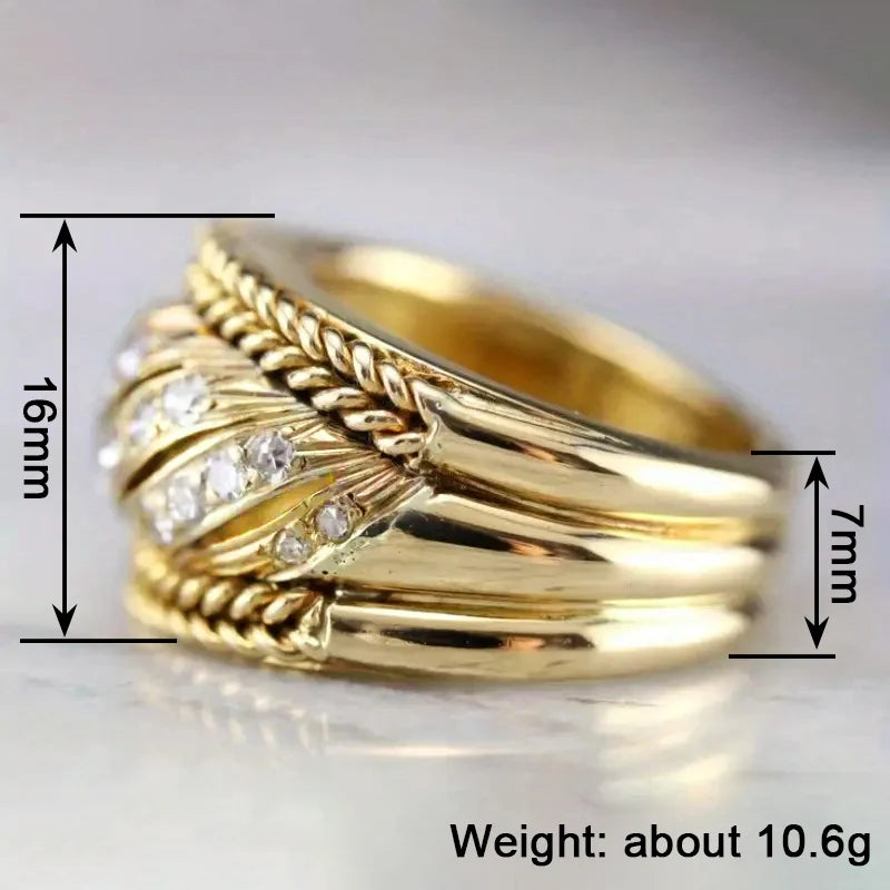 Bright Gold Color AA Cubic Zirconia Luxury