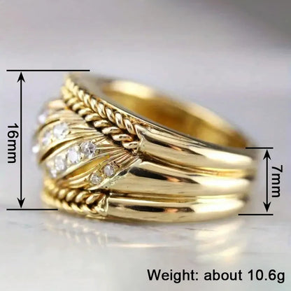 Bright Gold Color AA Cubic Zirconia Luxury