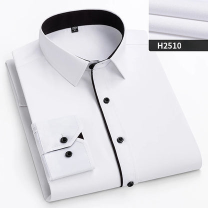 double collor Full shirts for men plus size