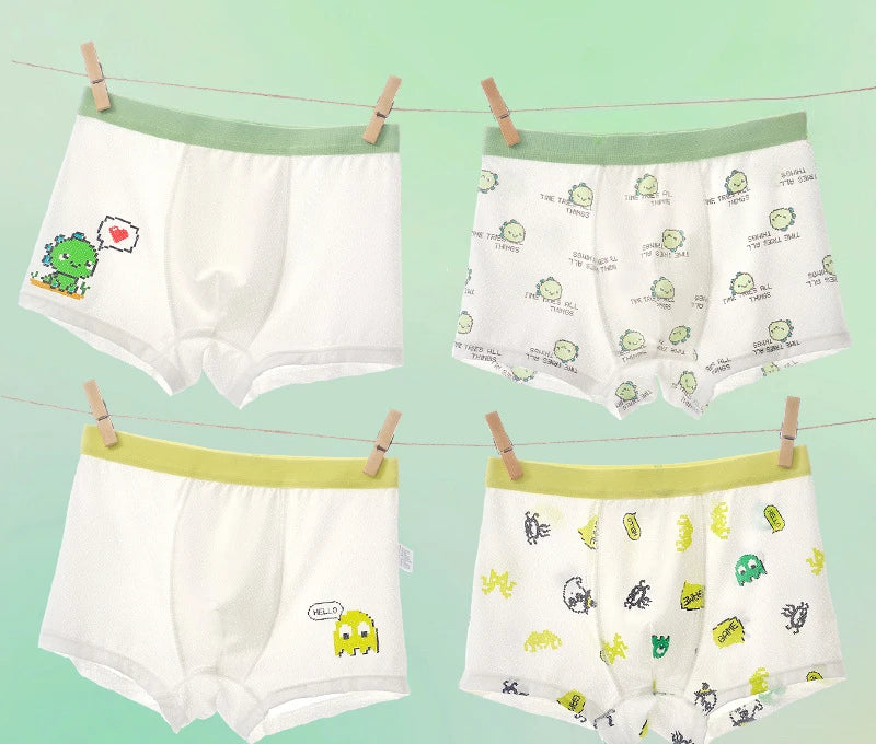 4PCS Mesh Breathable Comfort Boys  Antibacterial Underwear