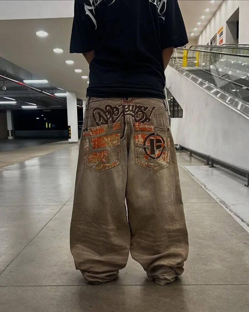 Mens American Vintage Yellow Washed Embroidered Jean