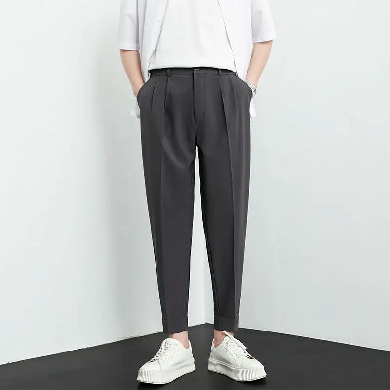 Solid Color Baggy Casual Harem Pants Men