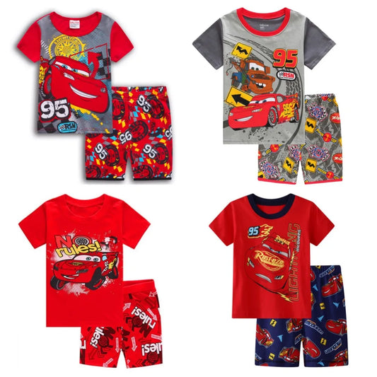 Boys Nighty Cartoon Cute Short Sleeve Pajamas
