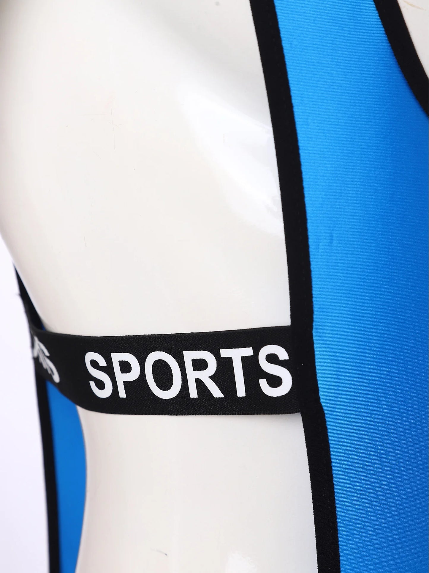 Mens Oil-shiny Workout Bodysuit Low Neckline