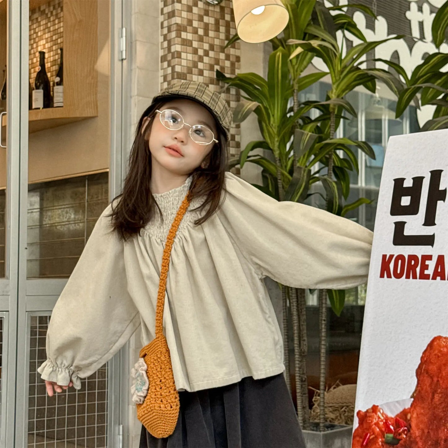 Bat Sleeve Baby Girl's Corduroy Shirt