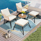 5 Piece Outdoor Wicker Small Conversation Bistro