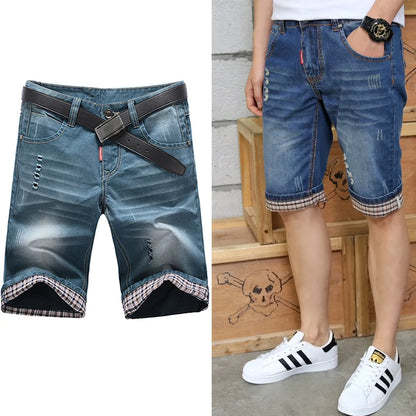 Big size Denim Mens Shorts Ripped Jeans