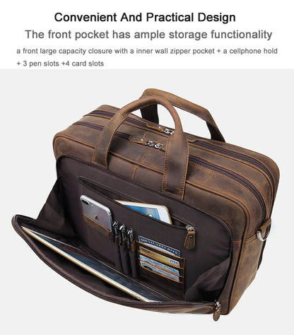 Genuine Leather Men Briefcase Business bag