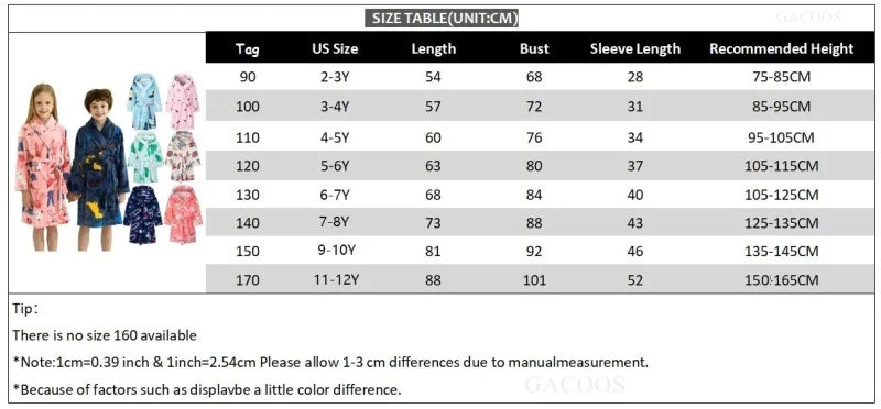 Boys/Girls Winter Colorful Bathrobe Sleepwear Loungewear