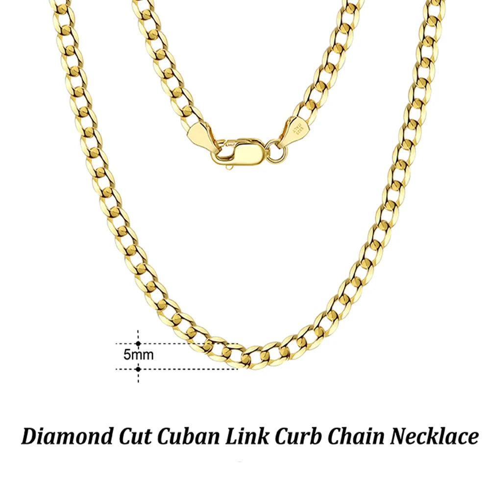Italian Diamond Cut Cuban Link Chain Necklace
