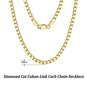 Italian Diamond Cut Cuban Link Chain Necklace