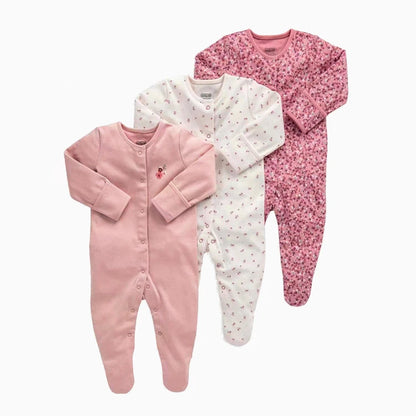 100% Cotton 3 Pcs Boys/Girls Romper Pajamas Jumpsuit