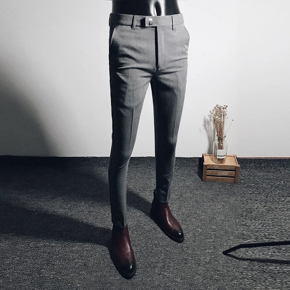 Men Stretch Slim Formal Casual Pants Fashion