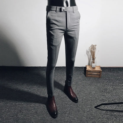 Men Stretch Slim Formal Casual Pants Fashion
