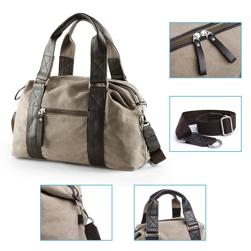 Canvas Simple Travel Luggage Handbags Large-capacity