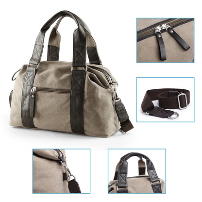 Canvas Simple Travel Luggage Handbags Large-capacity