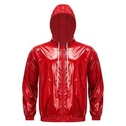 Mens Waterproof Hooded Breathable Raincoat