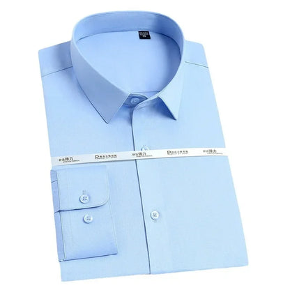 Men's White Long Sleeved Business Formal Wear Shirt