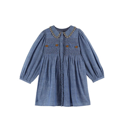 Girls Cute Embroidery Long Sleeve Princess dDesses