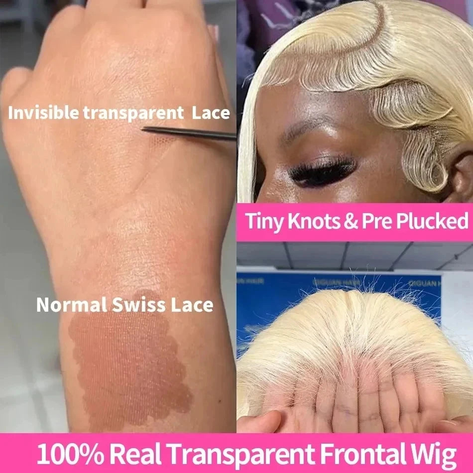 Honey Blonde Lace Frontal Human Hair Wigs