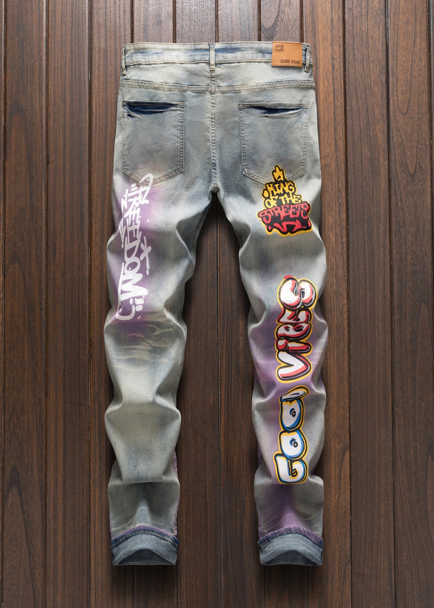 Men's street casual printed  fashionable slim vintage
