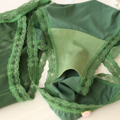 6 Pcs Girls lace nylon low waist  briefs Teenage