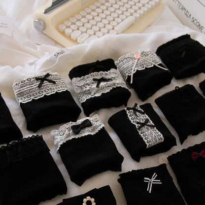 6 Pcs Middle Waist Briefs young girl lace Teenager Panties