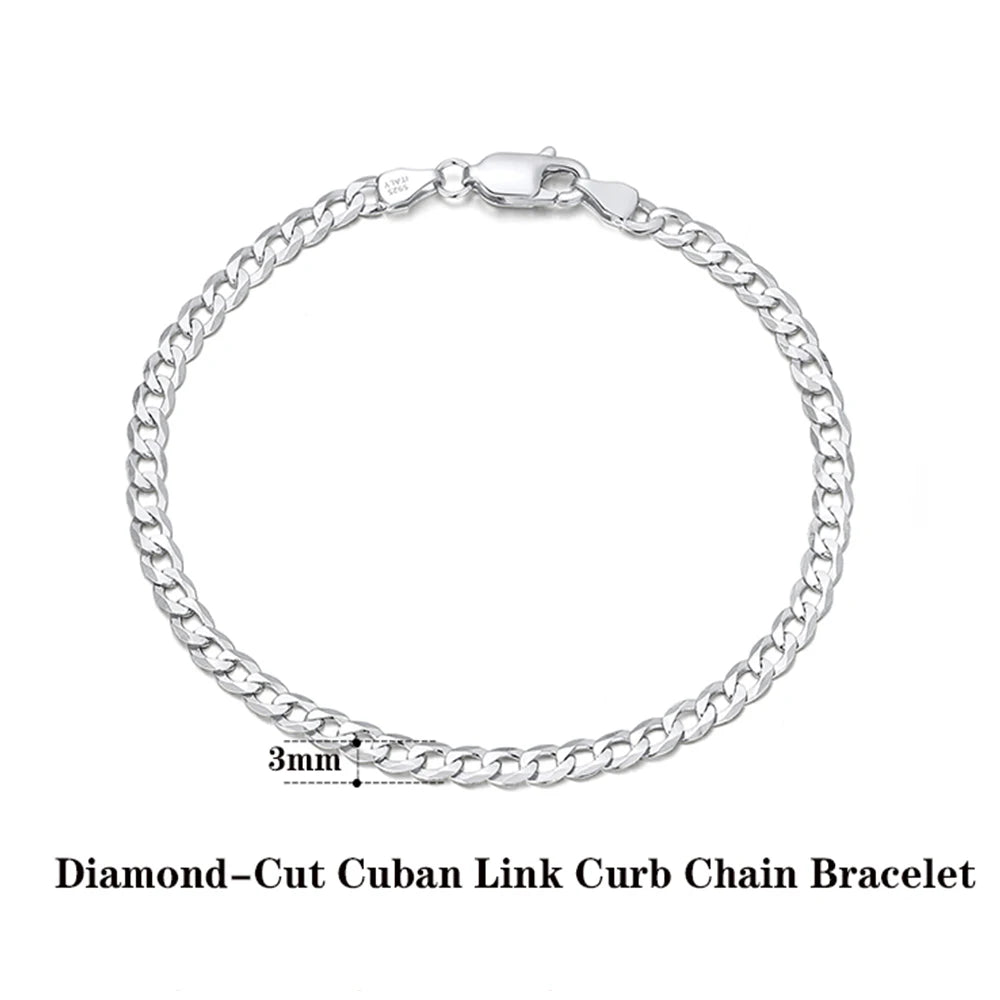 Italian Diamond Cut Cuban Link Chain Necklace