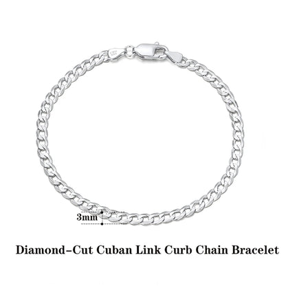 Italian Diamond Cut Cuban Link Chain Necklace