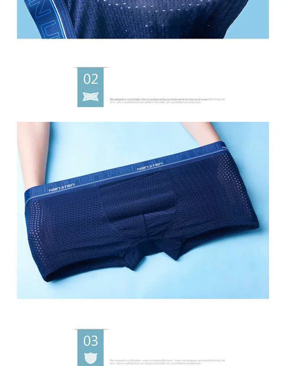 4pcs Men's Boxer Silk Plus Size Breathable Briefs