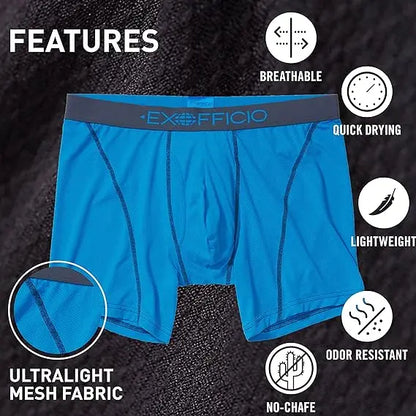3Pack Exofficio Mens Underwear Boxer Brief  Mesh