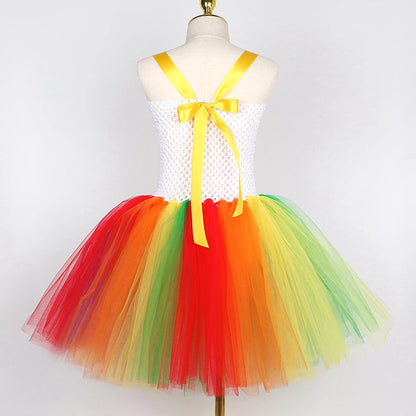 Rainbow Circus Costume Tutu Dress for Girls