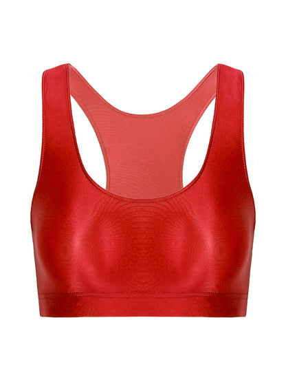 Glossy Womens Mid Waist Gym Fitness Yoga