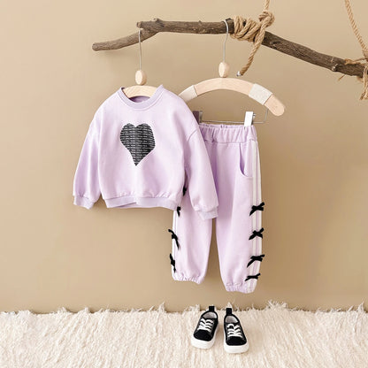 Love Sweatshirt Long Sleeve +Bow Pants