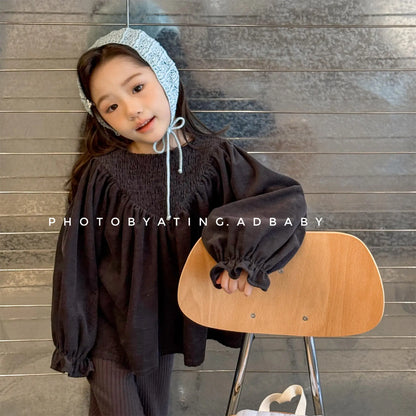 Bat Sleeve Baby Girl's Corduroy Shirt