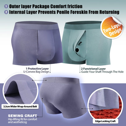 Dual Pouch Breathable Physical Therapy Boxers Men